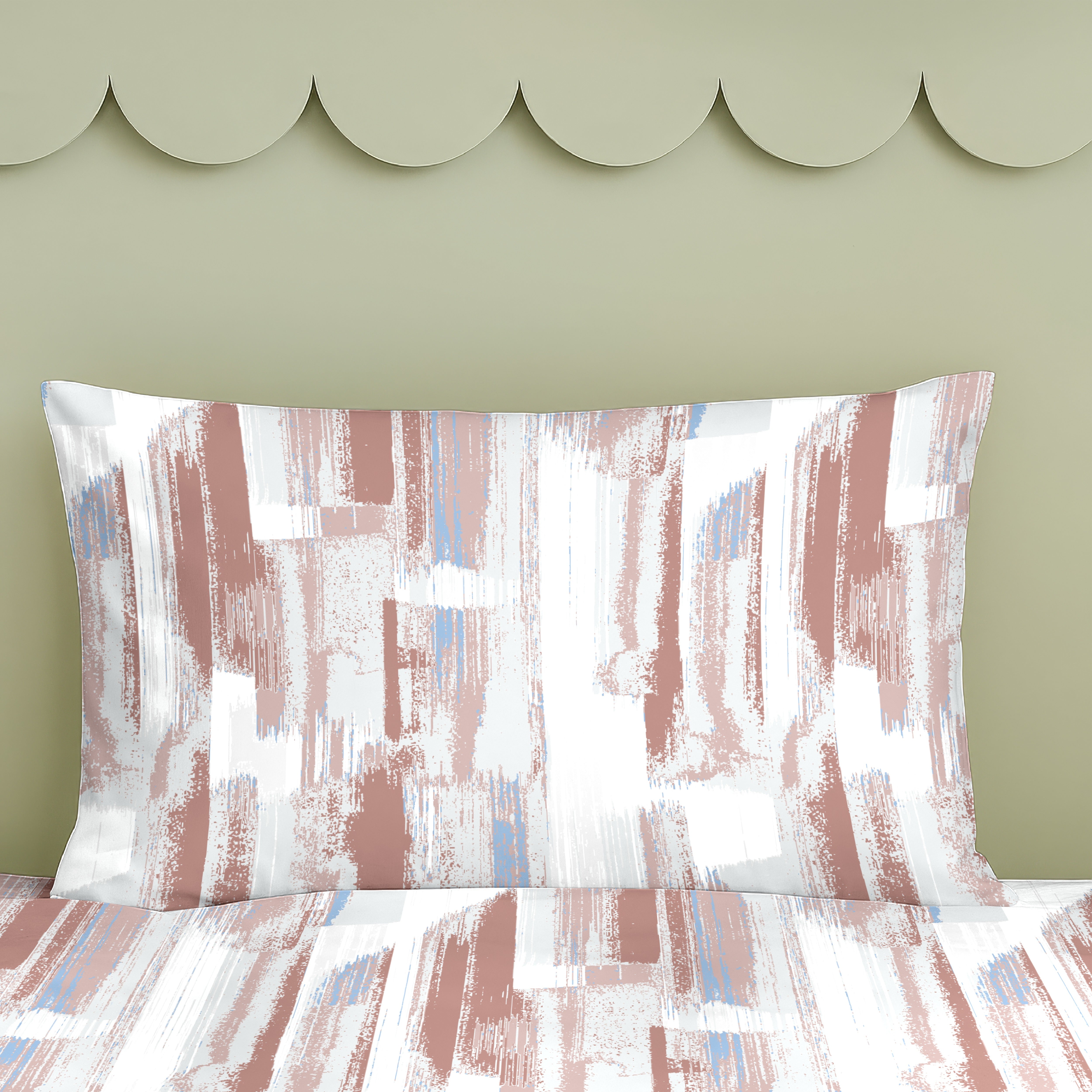 ROME PINK HEART COTTON BEDSHEET WITH PILLOWCOVER