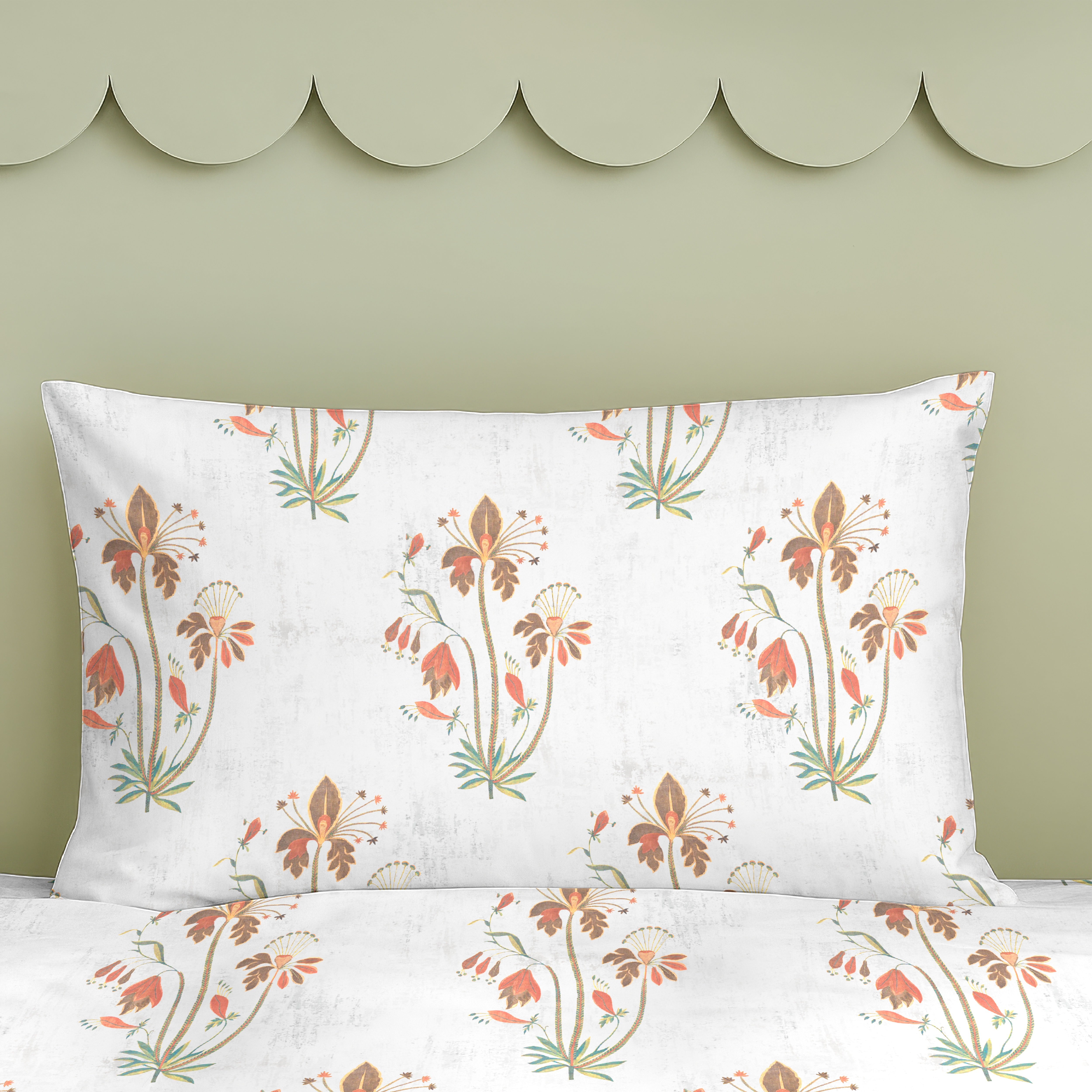 VERONA GREY COTTON BEDSHEET WITH PILLOWCOVER