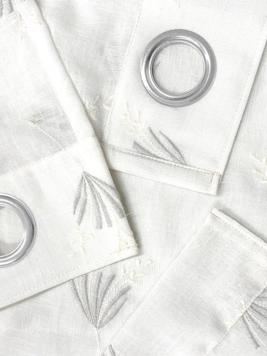 DAISY GREY EMBROIDERY SHEER CURTAIN