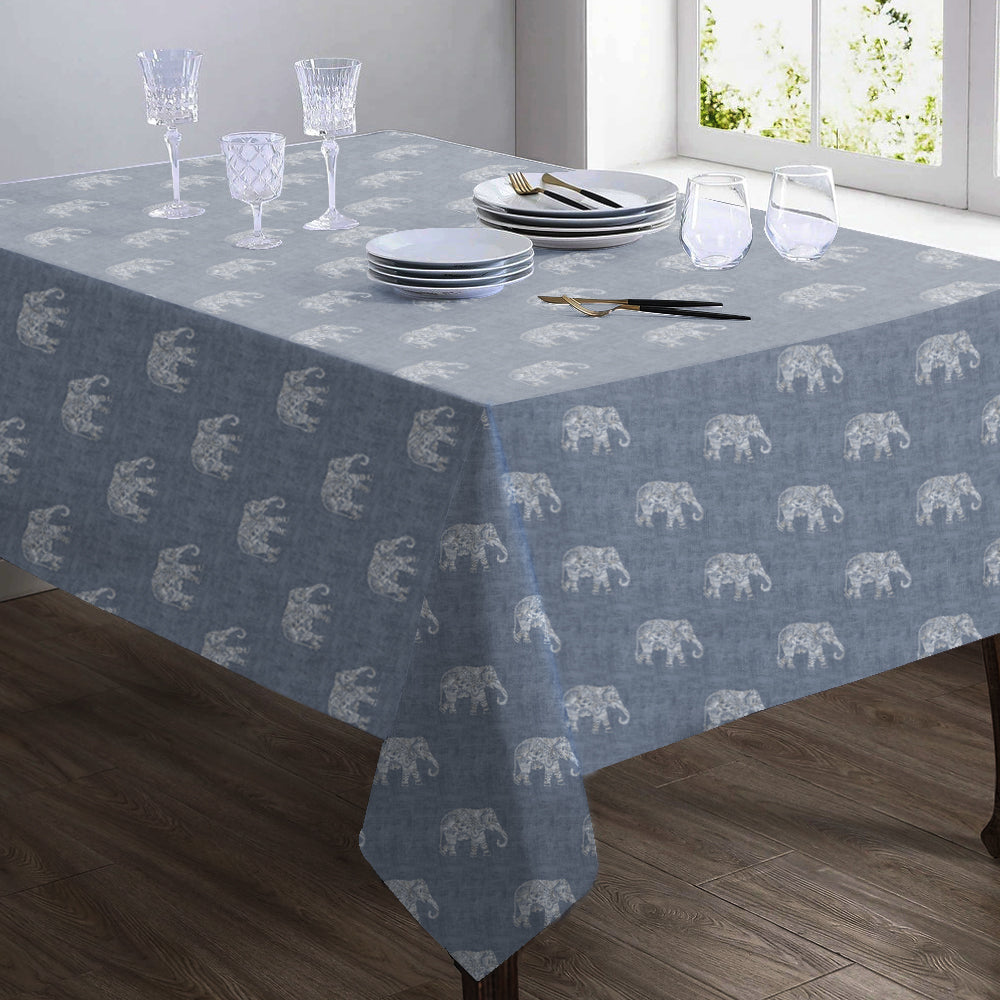 Jodhpur Elephant 6 Seater Table Cloth Indigo