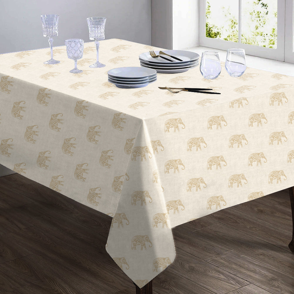 Jodhpur Elephant 6 Seater Table Cloth Biscuit