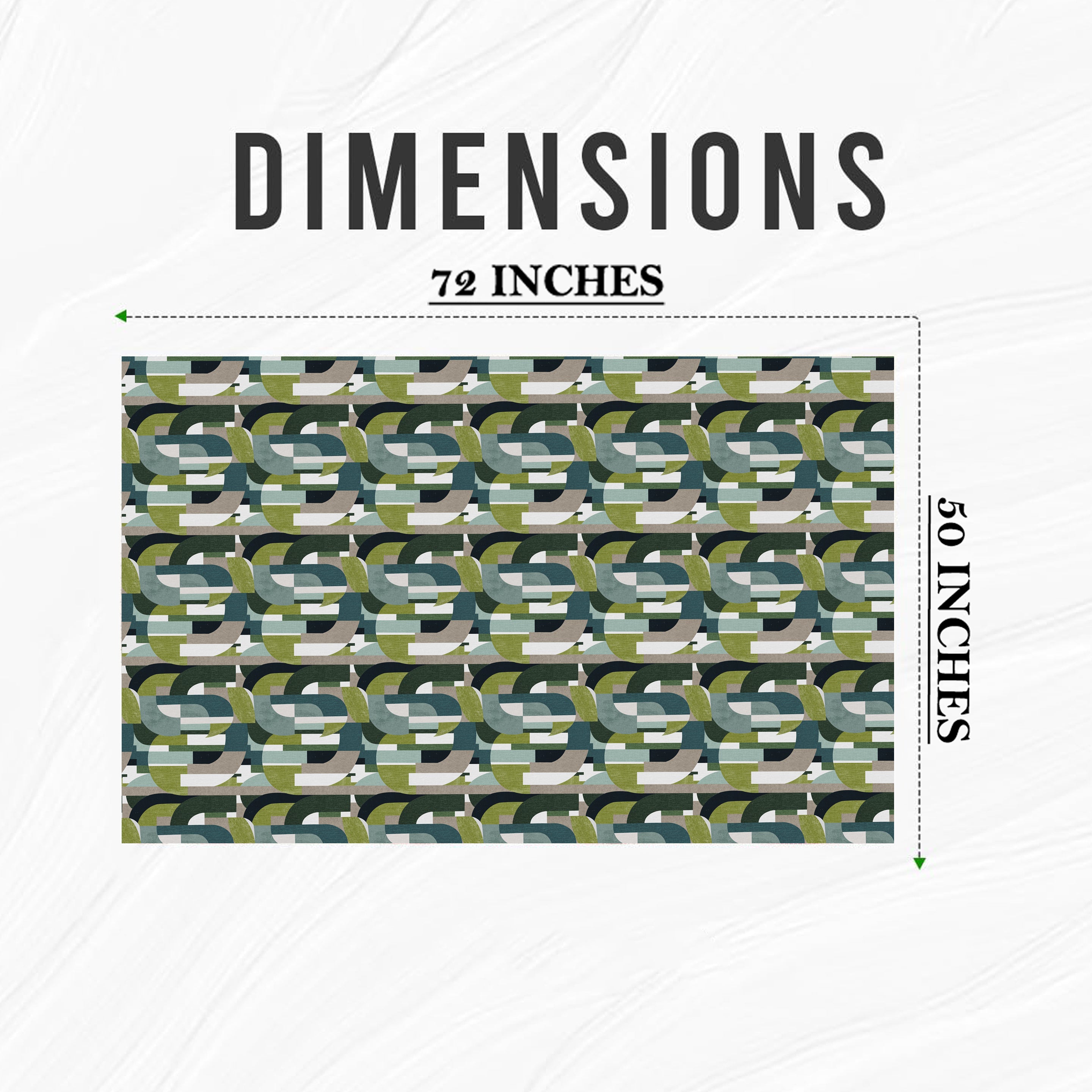 ILLUSION CURVES 6 SEATER TABLE CLOTH TEAL/OLIVE