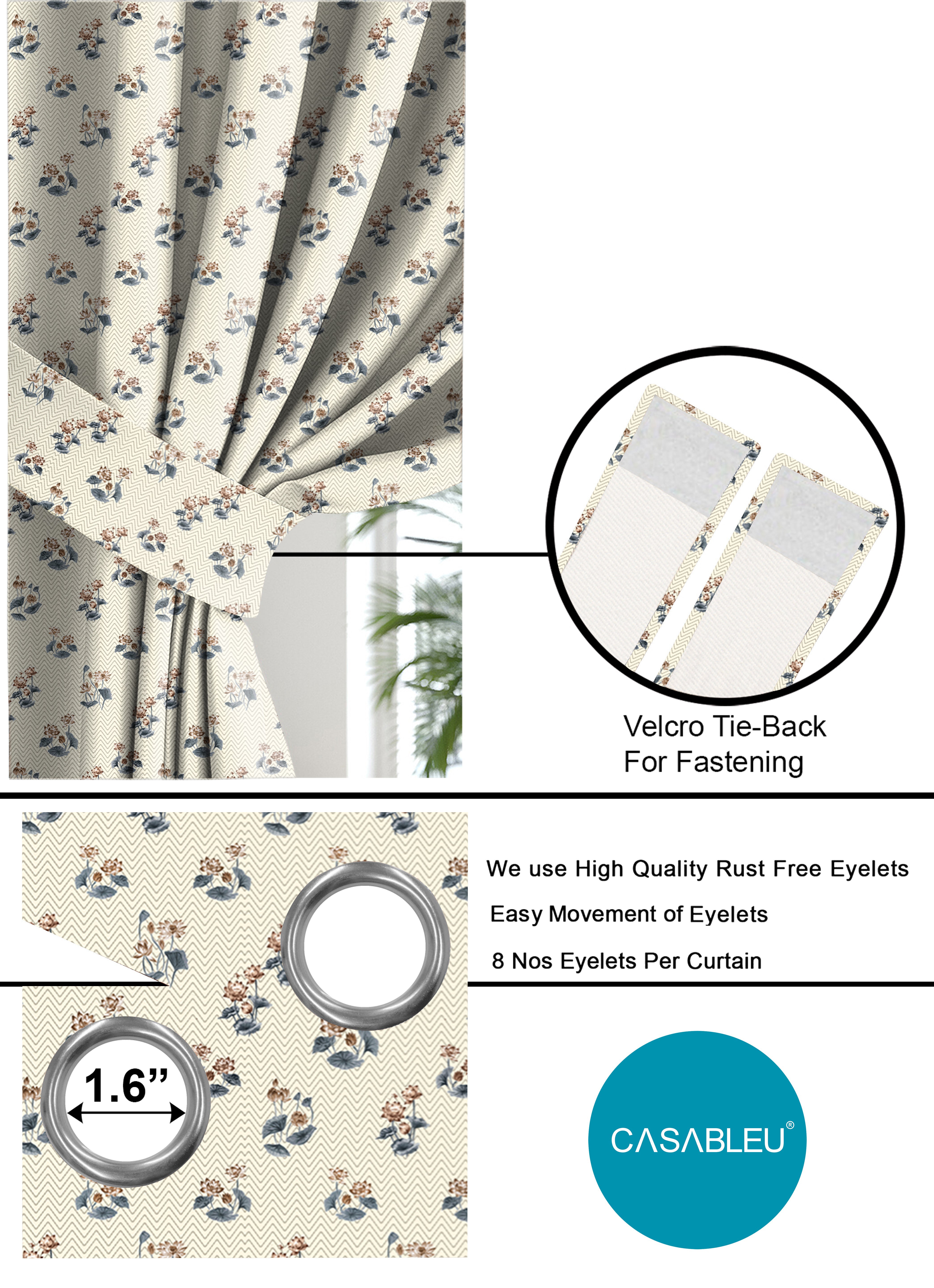 CLARA COFFEE ROOM DARKENING PRINTED CURTAIN
