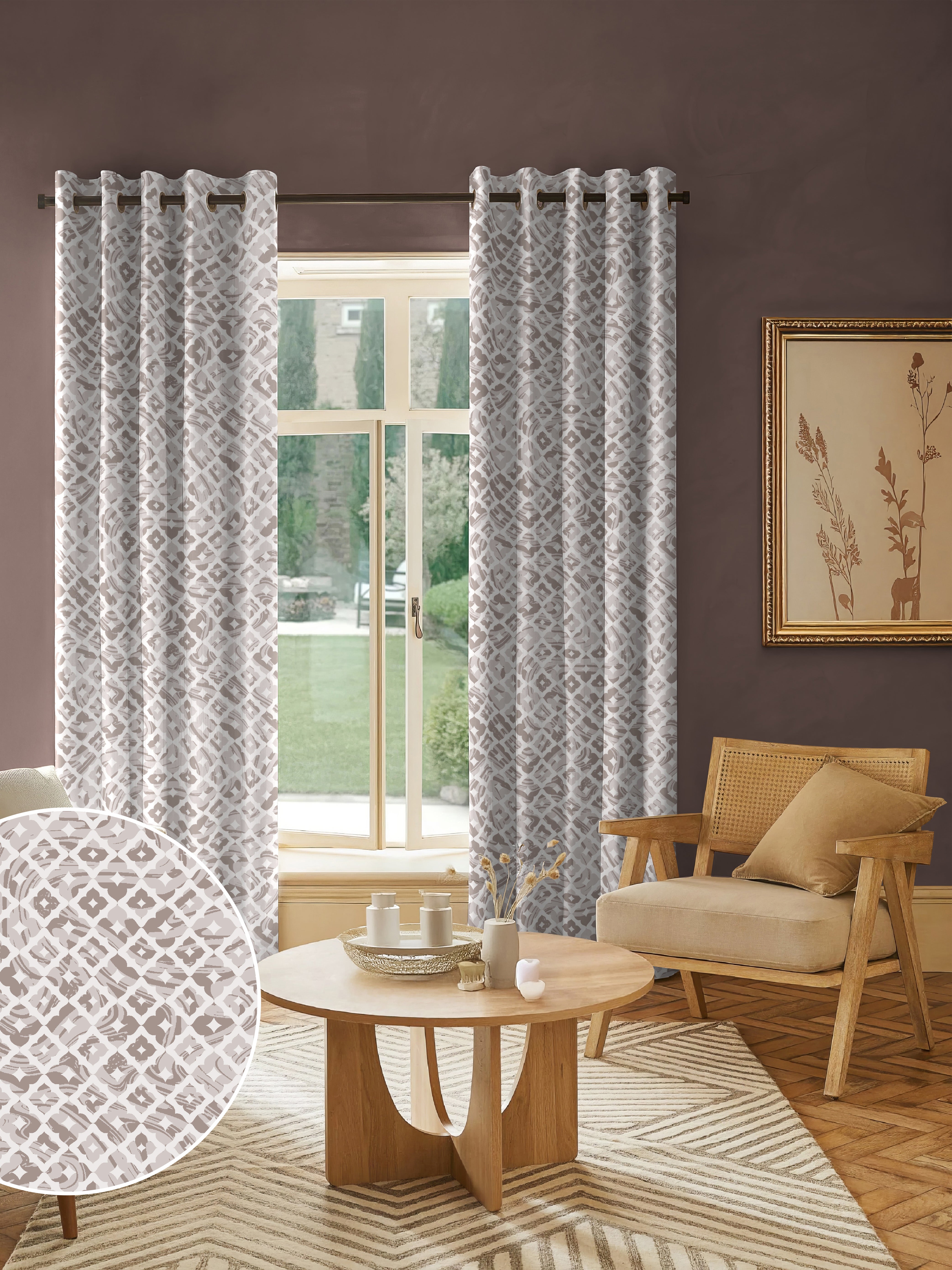 HARLOW STONE PRINTED BLACKOUT CURTAIN