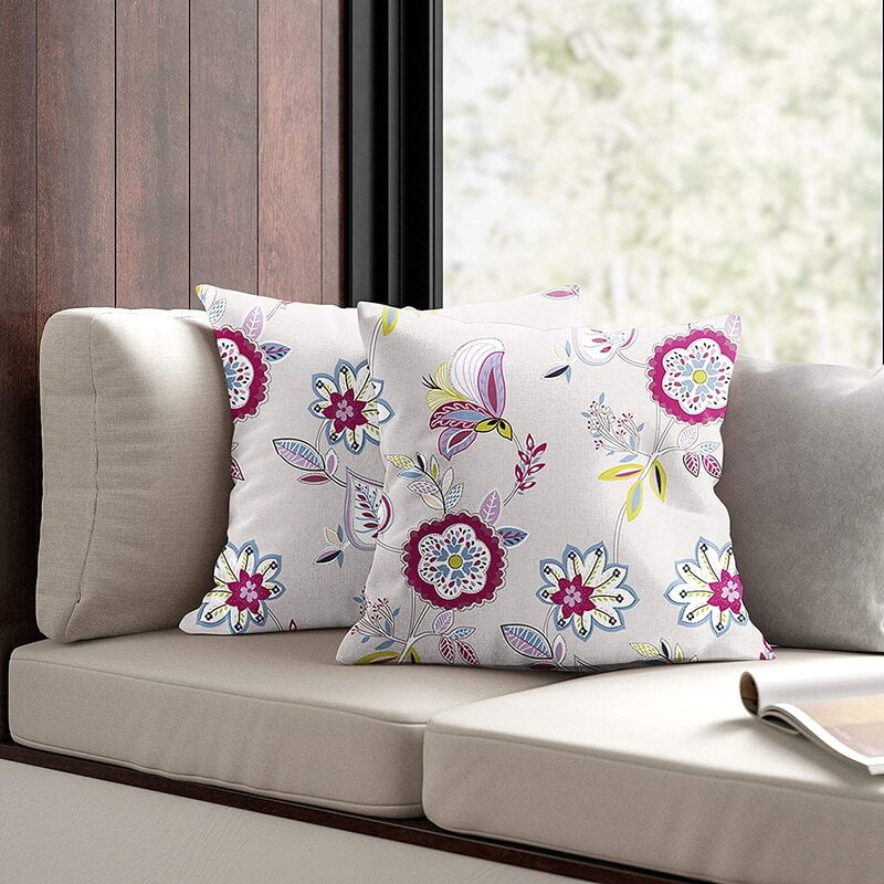 CUSHION COVER BEAU PINK MATTY DIGITAL PRINTED (Pack of 2)