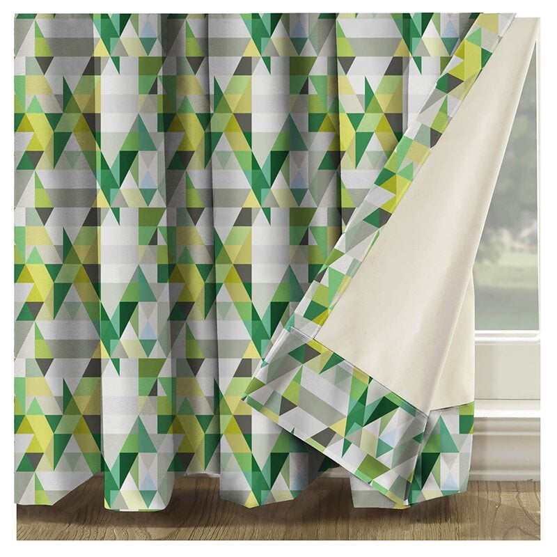 RUGA GREEN CURTAIN BLACKOUT PRINTED