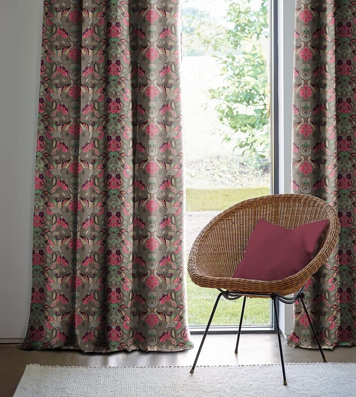 BAKER BURNT OLIVE PINK BLACKOUT CURTAINS