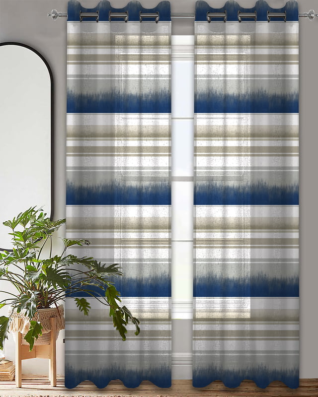 ORTA BLUE LINEN SHEER CURTAIN