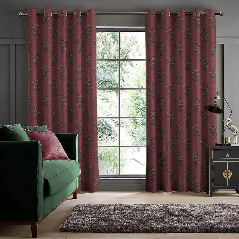 CALYX RED BLACKOUT CURTAIN