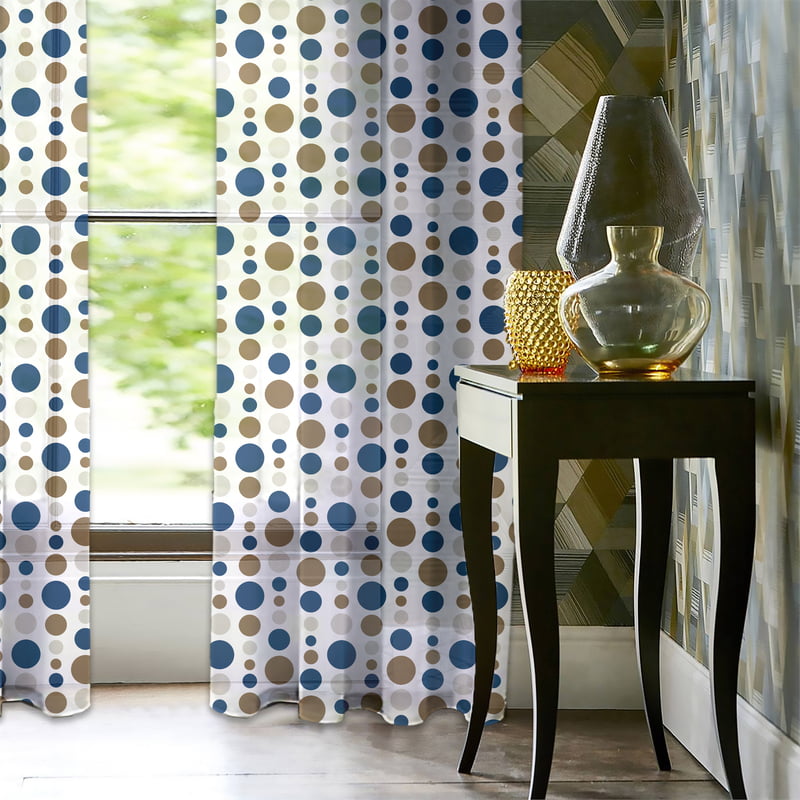 STILO BLUE LINEN SHEER CURTAIN