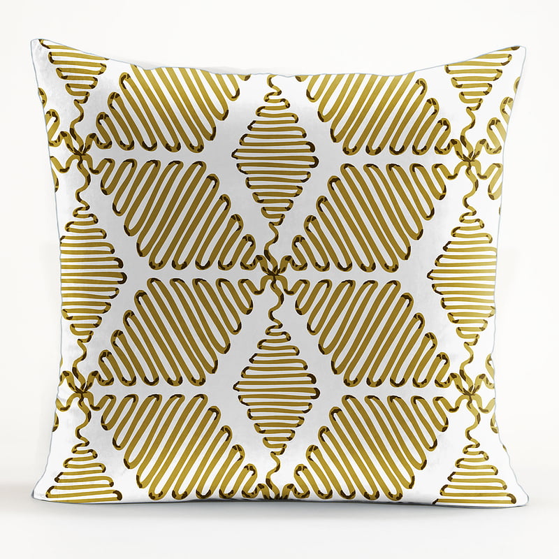 Wham MUSTARD MATTY DIGITAL PRINTED CUSHION COVER (Pack of 2)
