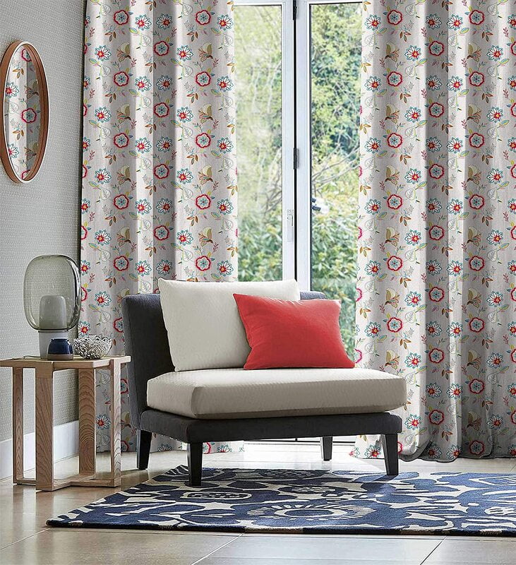 BEAU RED CURTAIN BLACKOUT PRINTED