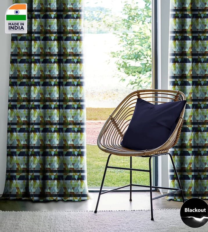 RUGA APPLE GREEN CURTAIN BLACKOUT PRINTED