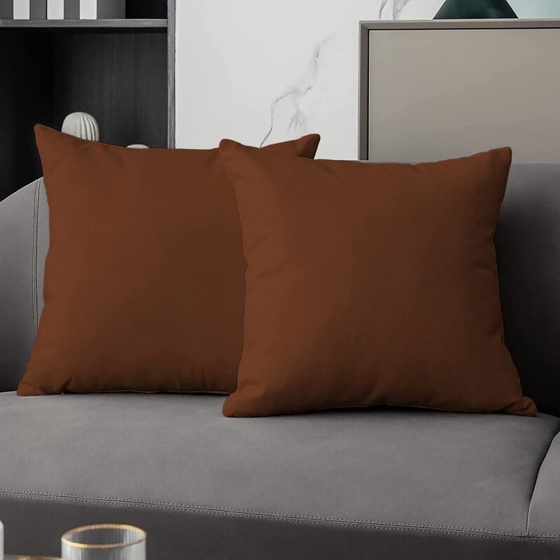 SUEDE RUST (16X16 INCH) CUSHION COVER