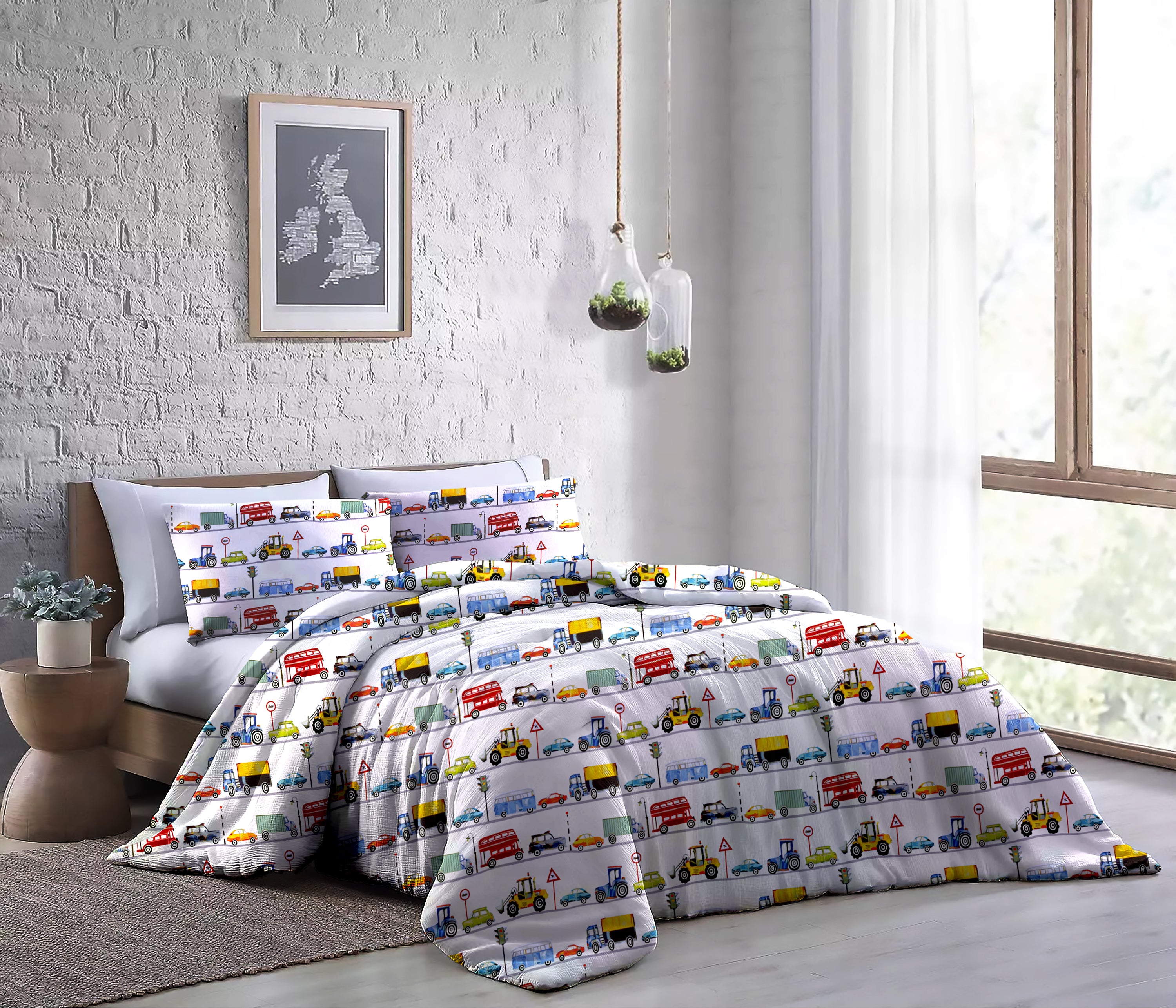 Comforter # Quilt # Duvet - Zoom Beige &amp; Red 60&quot; x 90&quot; with 2 pcs of Pillow Covers