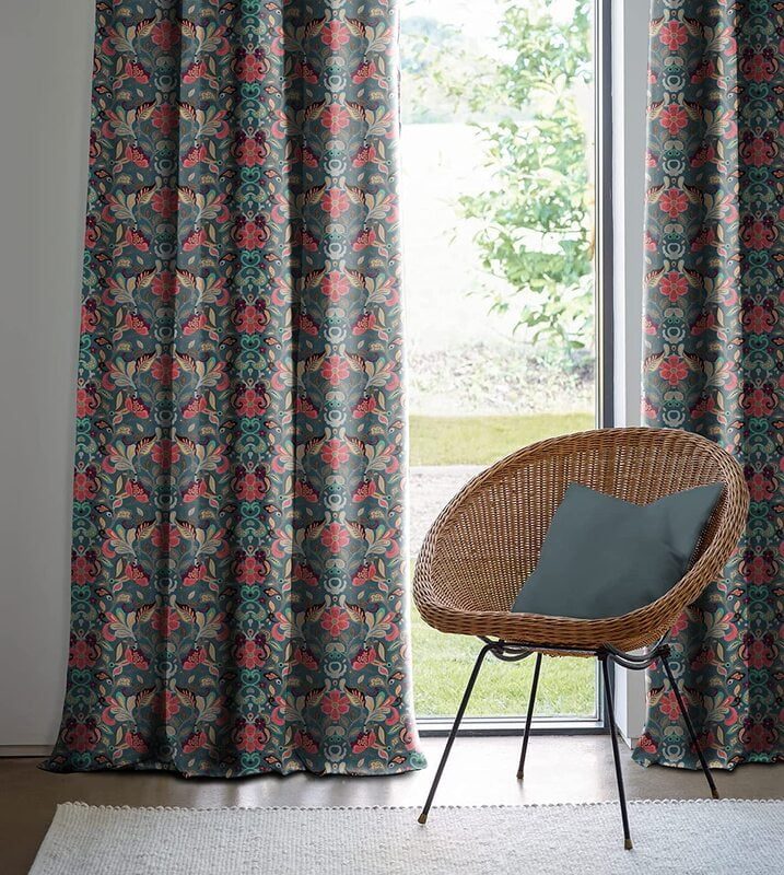 BAKER TEAL RED BLACKOUT CURTAIN