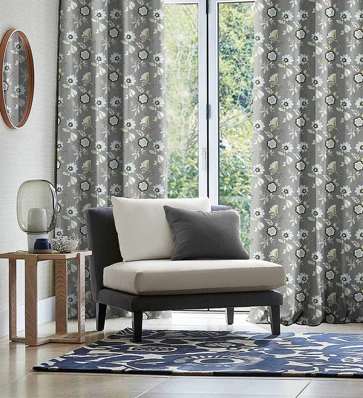 BEAU GREY CURTAIN BLACKOUT PRINTED