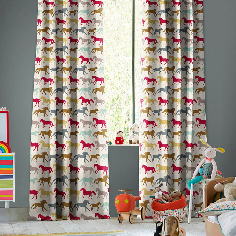 PONY RED BLACKOUT CURTAIN
