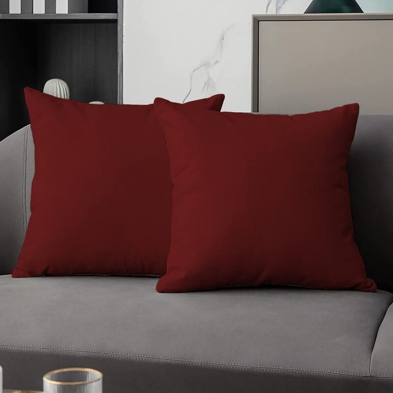 SUEDE MAROON (16X16 INCH) CUSHION COVER