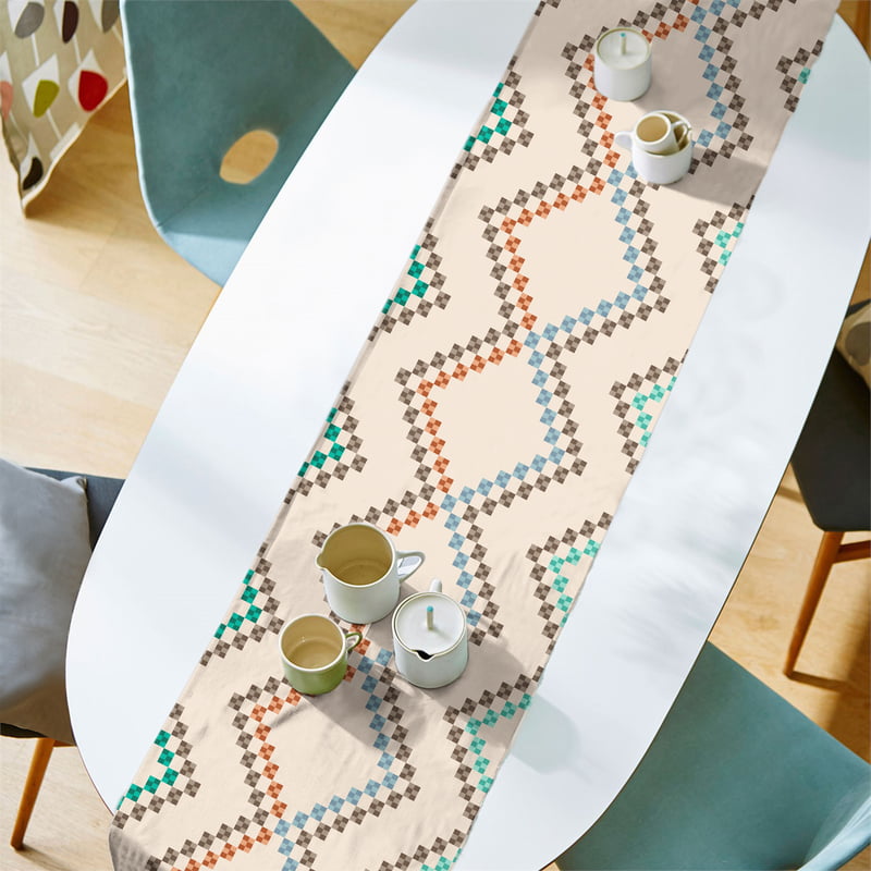 Olio BLUE MATTY (12X72 INCH) DIGITAL PRINTED TABLE RUNNER