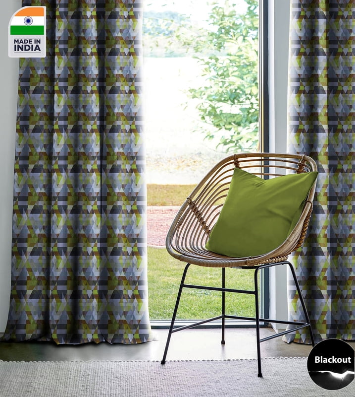 RUGA LIME CURTAIN BLACKOUT PRINTED