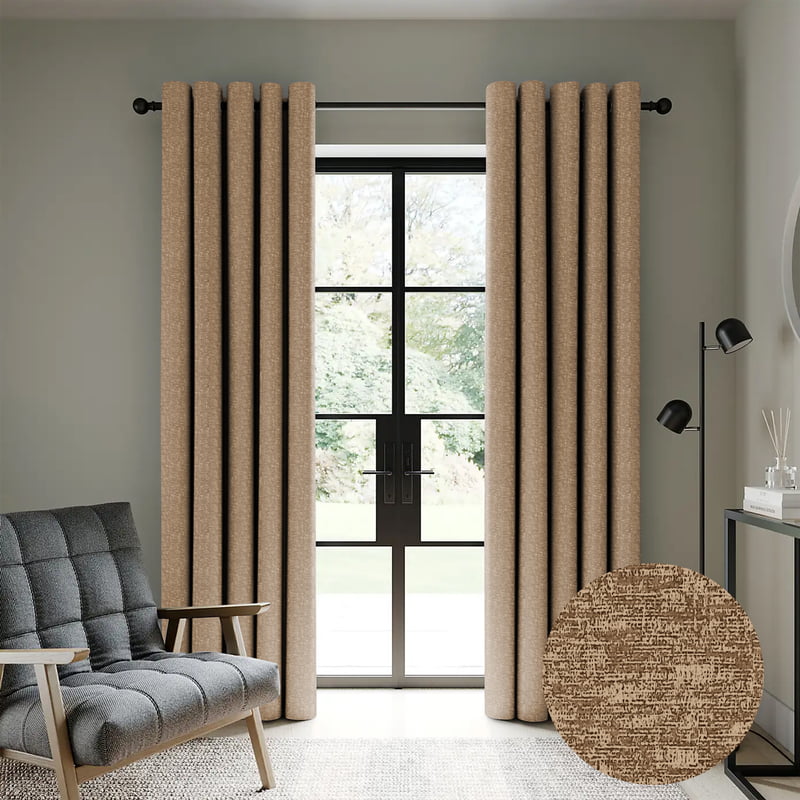 SUNBLOCK TEXTURE LASA COFFEE BLACKOUT CURTAIN