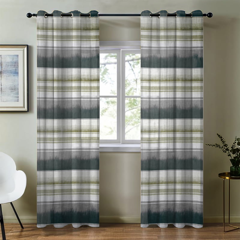 ORTA GREEN LINEN SHEER CURTAIN