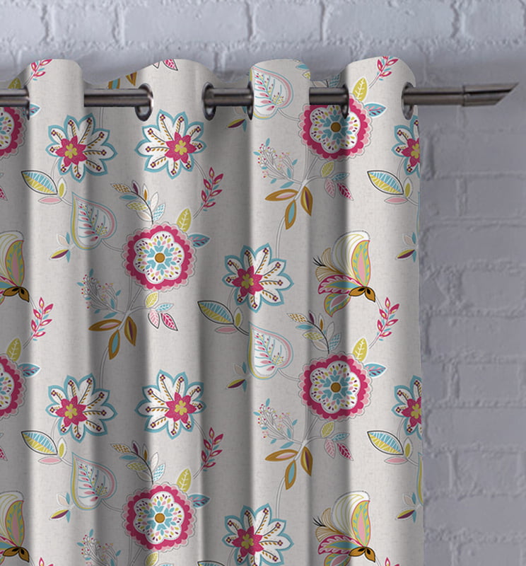BEAU RED CURTAIN BLACKOUT PRINTED