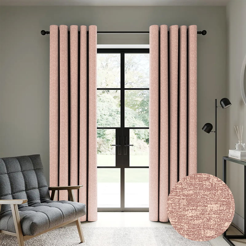 SUNBLOCK TEXTURE LASA MED PINK BLACKOUT CURTAINS