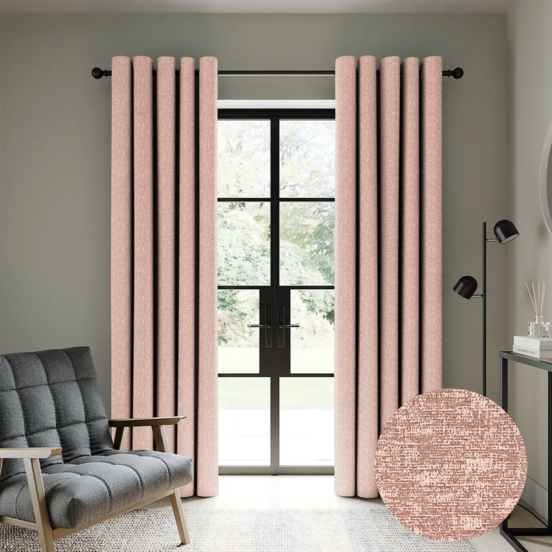 SUNBLOCK TEXTURE LASA MED PINK BLACKOUT CURTAIN