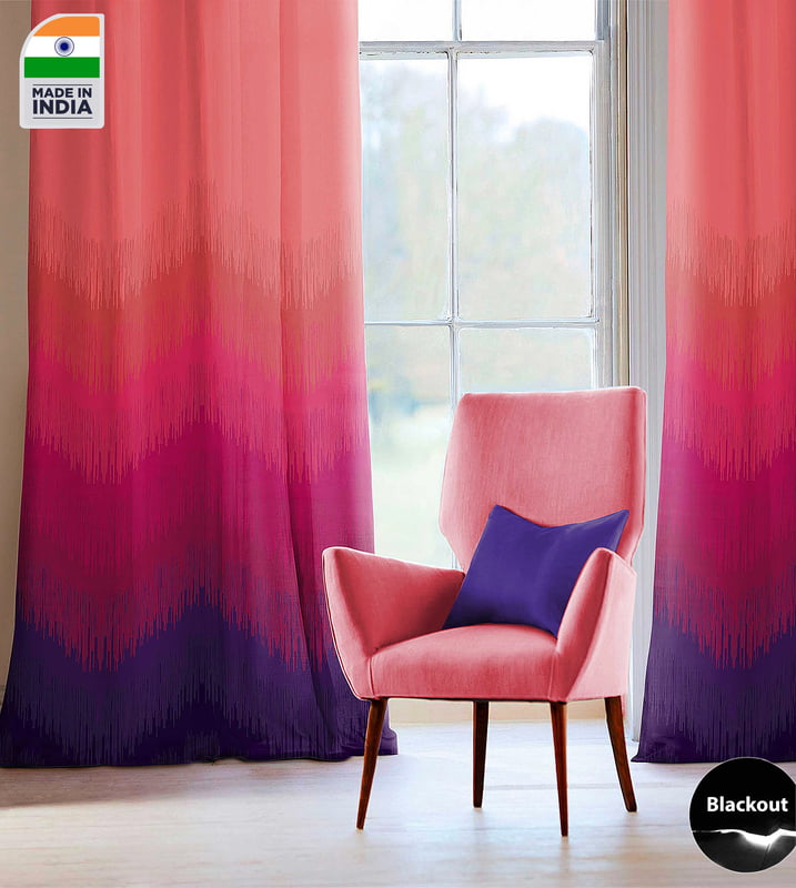 KUDO MAROON CURTAIN BLACKOUT PRINTED