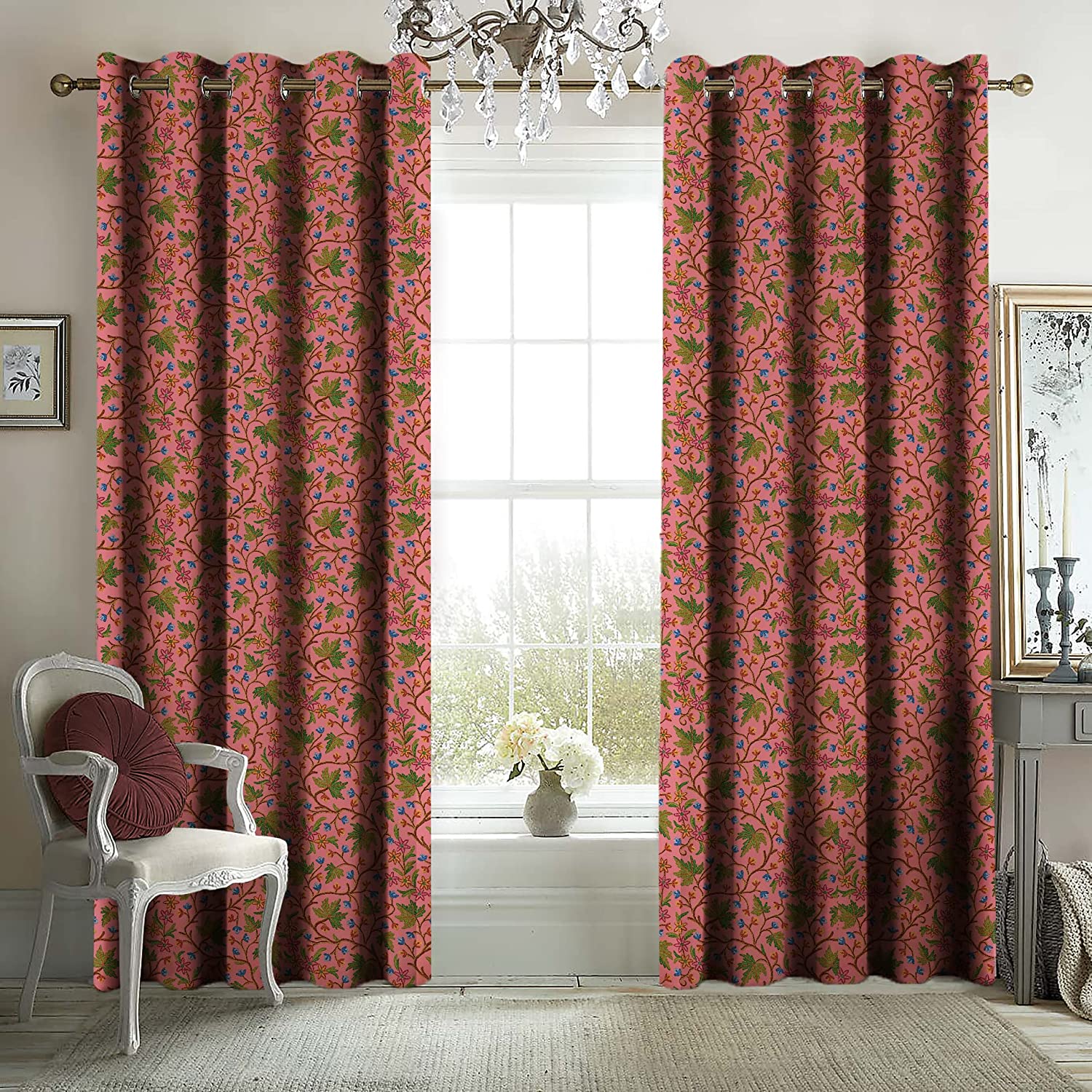VAROSKI KASHMIRI PINK BLACKOUT CURTAIN
