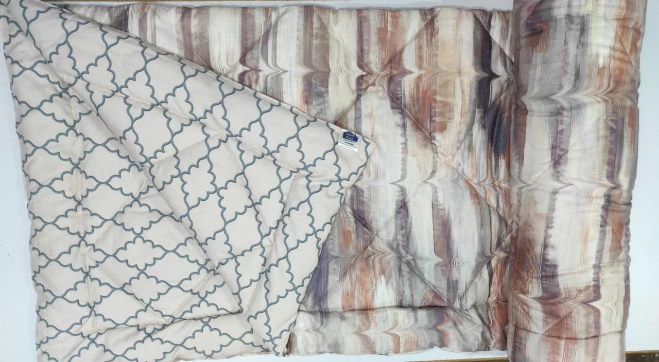 Comforter # Quilt # Duvet - Lima Brown &amp; Natural 60&quot; x 90&quot; with 2 pcs of Pillow Covers