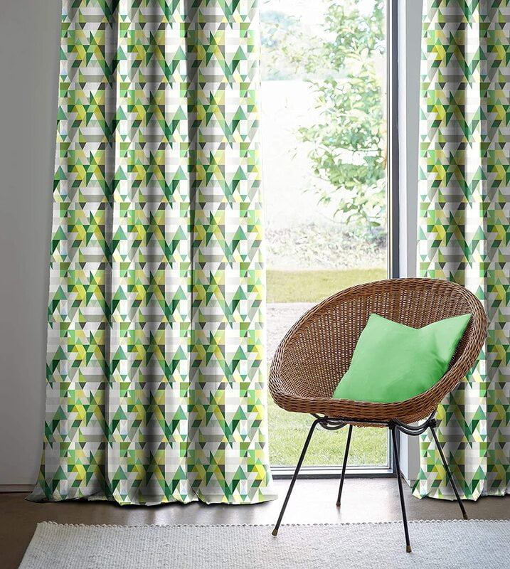 RUGA GREEN CURTAIN BLACKOUT PRINTED